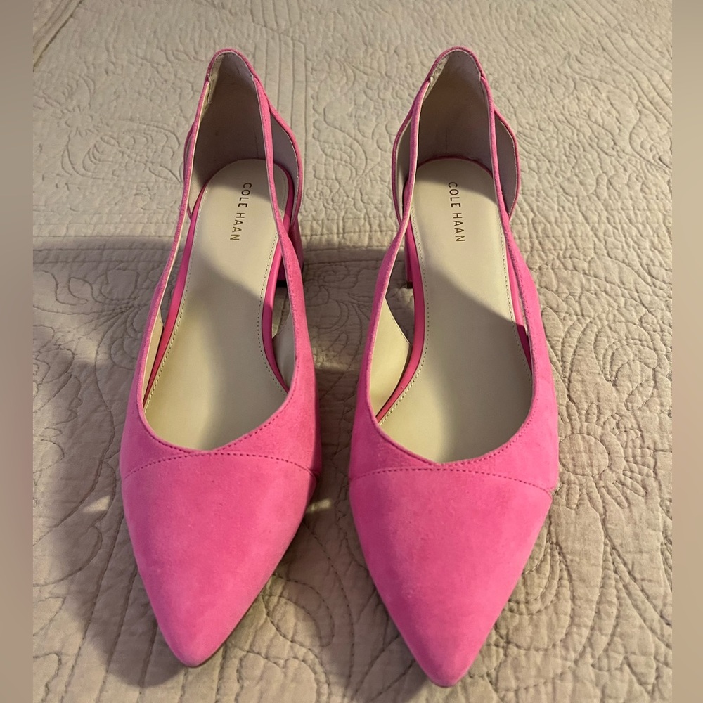 Cole Haan Caia Suede Block Heel Pumps